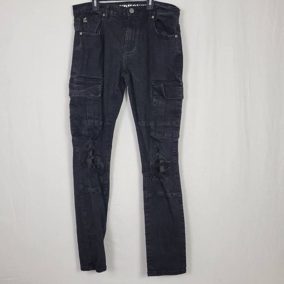 Grindhouse Distressed Black Jeans. - Picture 1 of 7